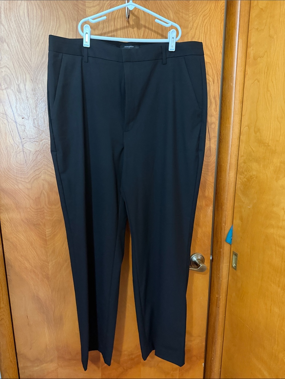 Banana Republic Factory Black Straight-Leg Dress Trousers